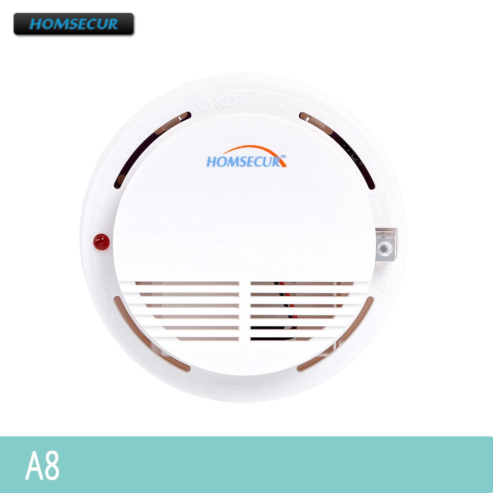 HOMSECUR 433MHz Home Alarm Accessories(Flash Siren/Smoke Sensor/IP camera/Glass Sensor,A19 etc. ) For Our Home Alarm Systems: Smoke Sensor A8