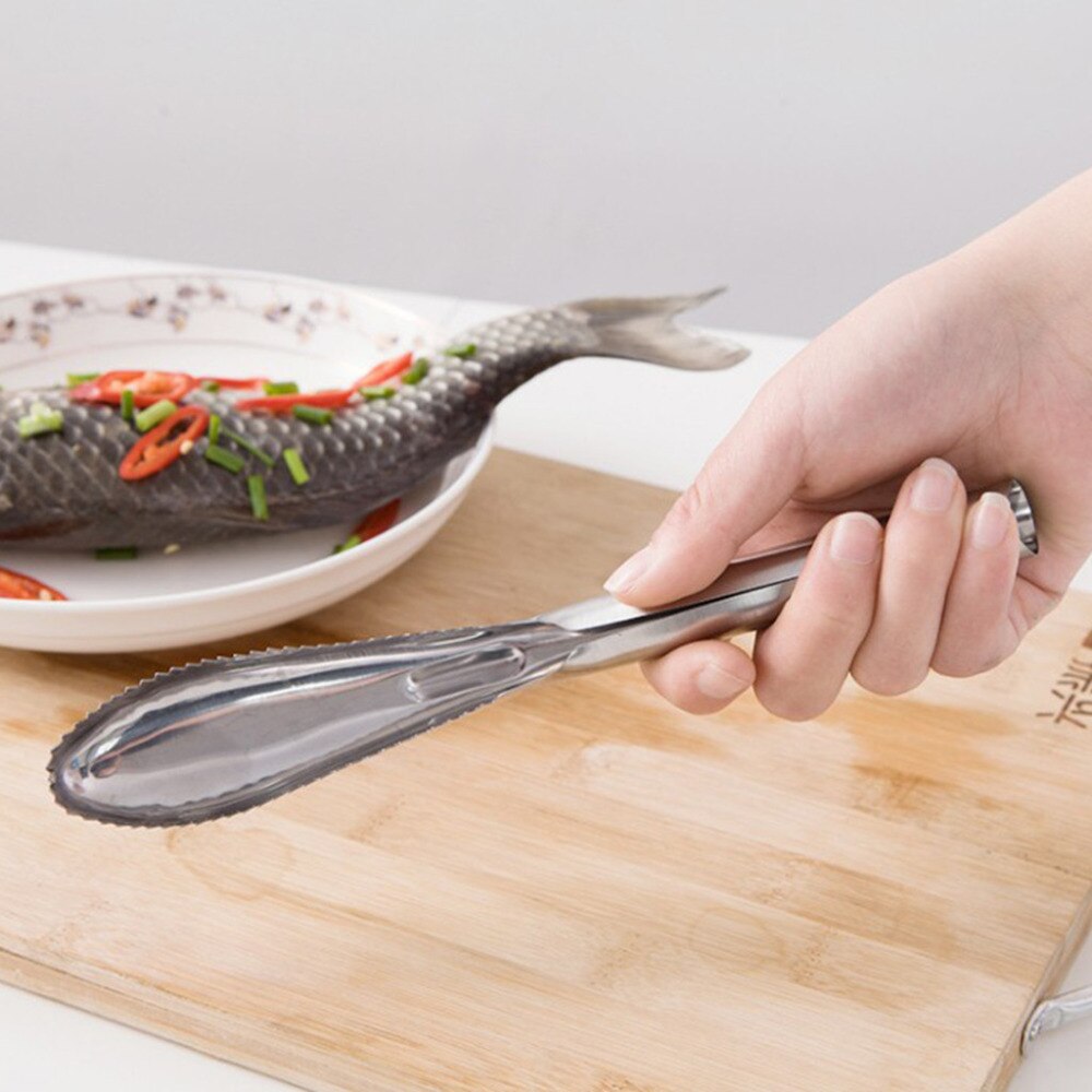 Fish Skin Scale Scraper Cleaner Stainless Steel Peeler Scaler Remover Cleaning Brush Cooking Kitchen Gadget Seafood Tools FDH