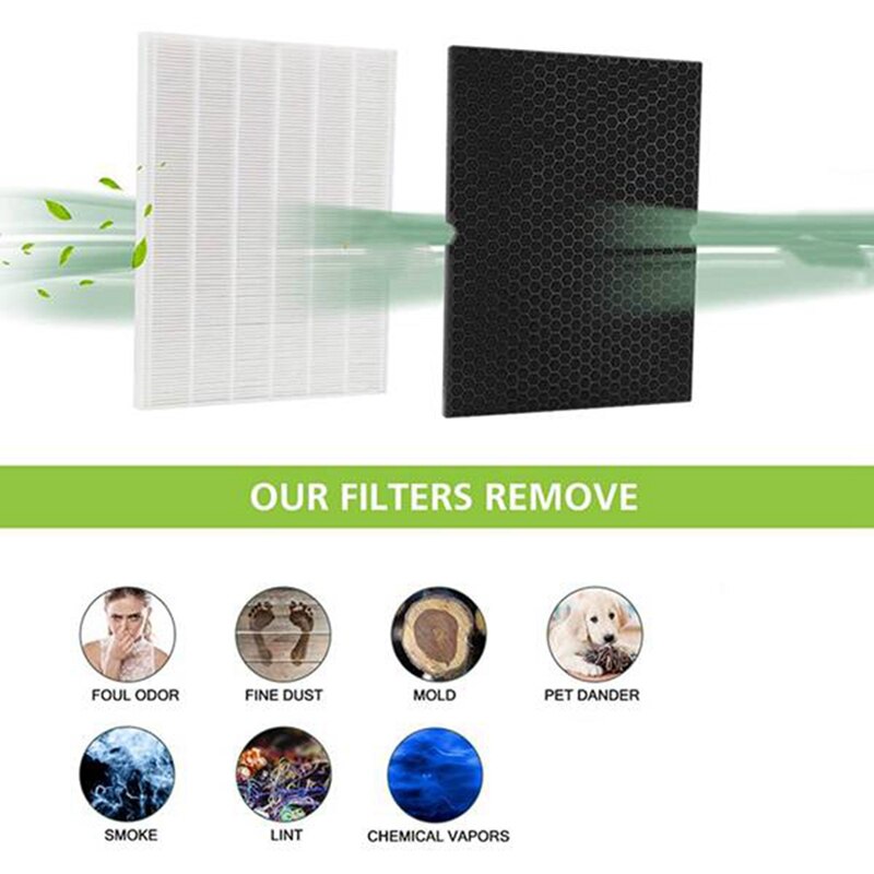 Replace Filter H For Winix 5500-2 Air Purifier,HEPA Filter &amp; Activated Carbon Filter Combo Pack Compare To Part 116130
