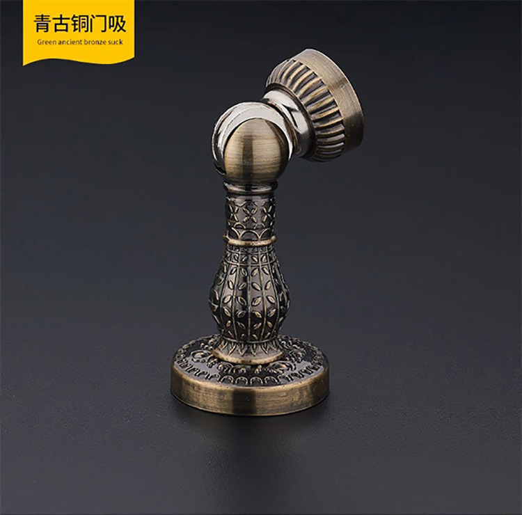 Retro Zinklegering Magnetische Deur Stop Stopper Holder Catch Floor Deur Demper Deurstopper: Green bronze