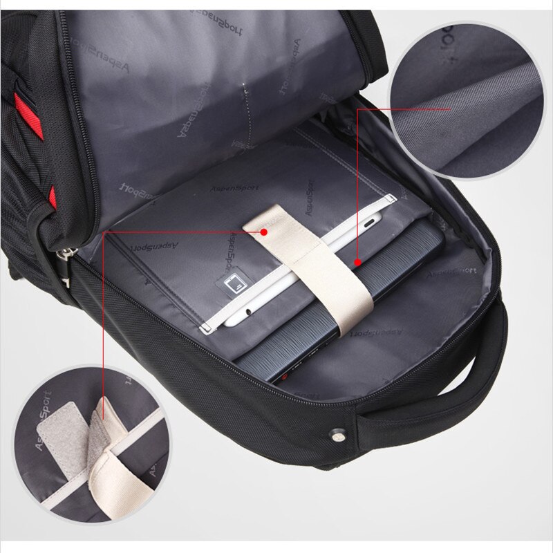 Aspensport 2019 à prova dwaterproof água grande capacidade 17 Polegada saco do portátil homem mochila preto mochila para as mulheres sacos de escola masculino