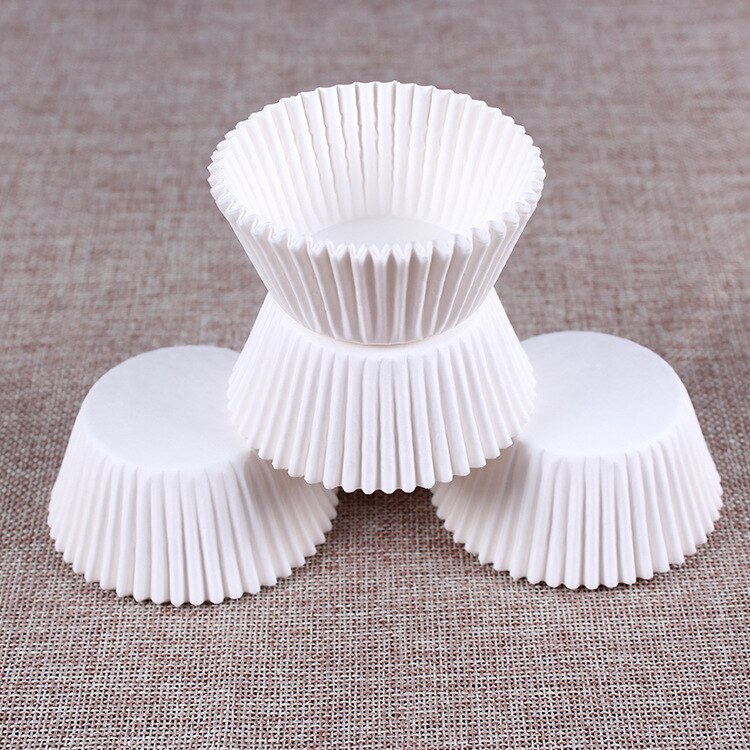 100pcs Pure White Cupcake Paper Liners Muffin Cases Cup Cake Baking Egg Tarts Tray Kitchen Accessories Pastry Decorating Tools