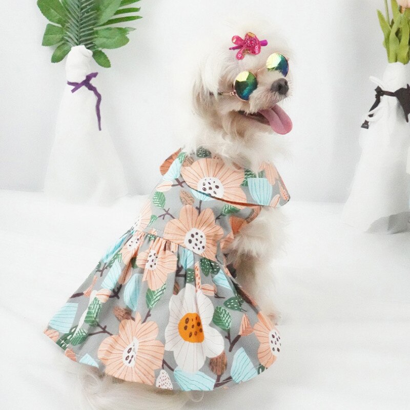 Letnia sukienka dla zwierzaka strój dla szczeniaczka dla małych psów sukienki wizytowe pomorskie maltańskie Shih Tzu sznaucer pudel corgi chihuahua stroje