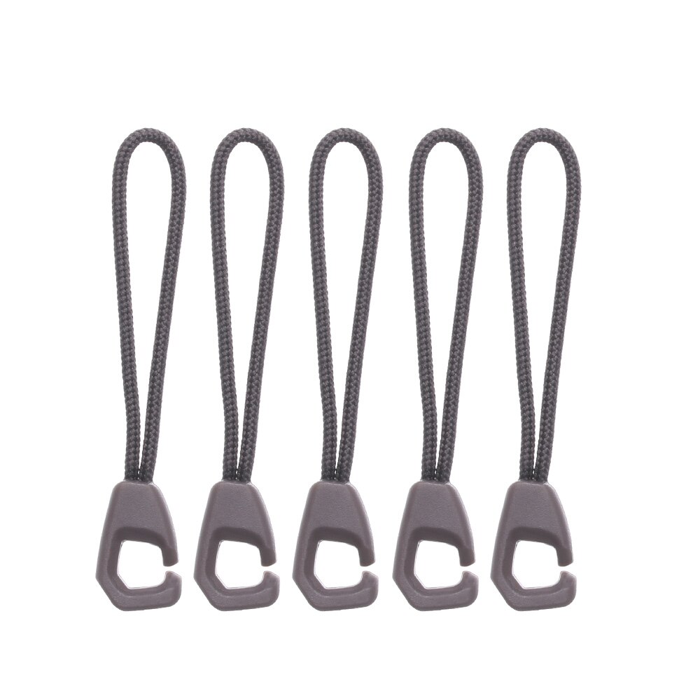 5Pcs/Bag DIY Black Zipper Pull Puller End Fit Rope Tag Fixer Zip Cord Tab Replacement Clip Broken Buckle Travel Bag Backpack: 6-5PCS