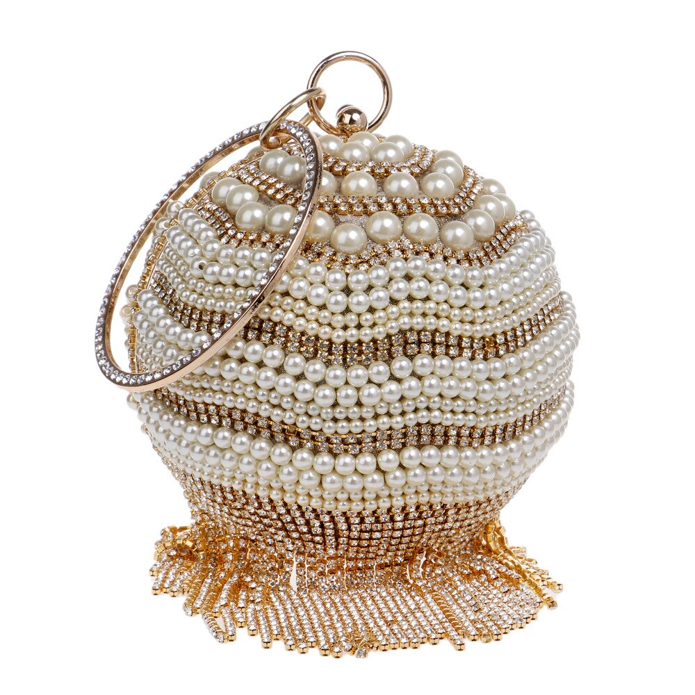 Väska enkel bröllopsväska glänsande crossbody väska kvinnor kvällsfest kristall axelväska diamanter cirkel rund väska