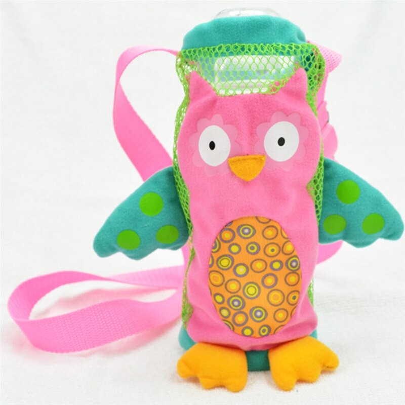 Infrant Newborn Baby Bottle Holder Bottle Feeding Stroller Accessories Feeding cartoon animal Bottle Plush Pouch Cover Sling: owl