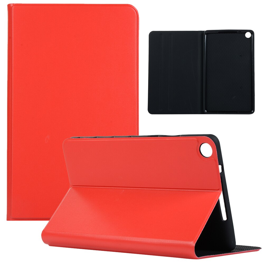 Tablet Case for Huawei MediaPad M5 Lite 8" & Honor Tab 5 8" - PU Leather Stand Cover: Red