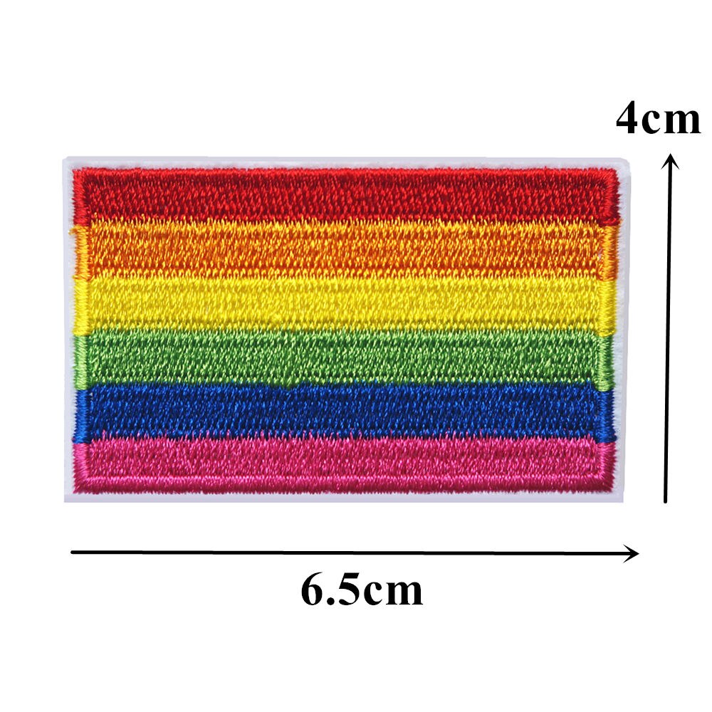 Regnbue fred kærlighed hjerte flag broderede patches sy strygemærker lgbt til tøj gør-det-selv-applikationer håndværksdekoration