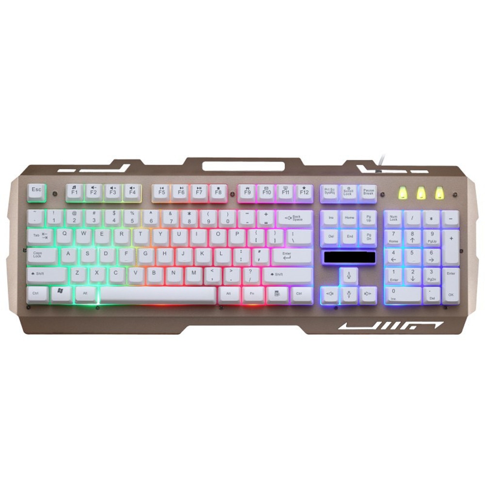 35 @ Toetsenborden Gaming Wit G700 Led Regenboog Kleur Backlight Gaming Game Usb Wired Keyboard # 5% 15