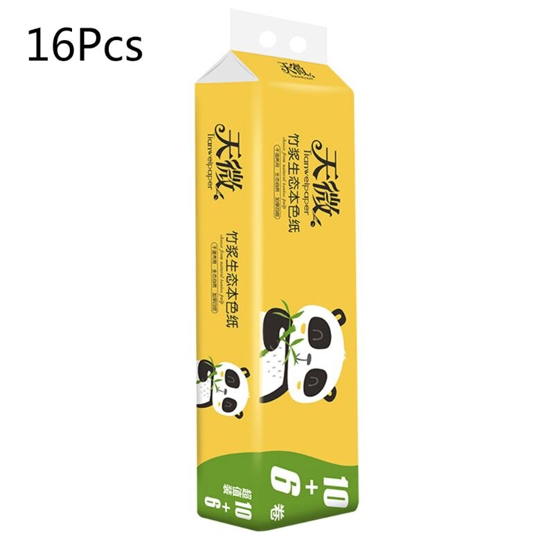 16 Rolls Toilet Paper No Fluorescent Original Bamboo Pulp Paper 4-Ply Sheets AXYC