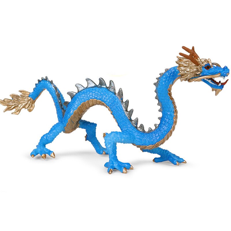 Jouet modèle de Dragon bleu Shenlong Jiaolong, 24x8x11cm, mythologie et légende orientale, Dragon chinois: Default Title