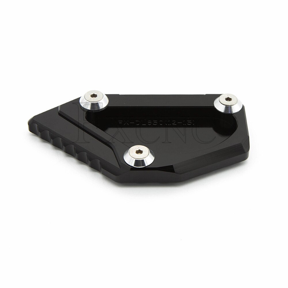 CNC-soporte lateral para motocicleta, placa de Aluninum, pata de cabra para Suzuki DL650, V-STROM, VStrom, , almohadillas de extensión de soporte