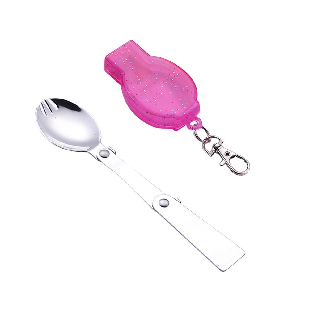 Outdoor Opvouwbare Reizen Camping Gebruiksvoorwerp Roestvrij Pocket Lepel Vork Draagbare Camping Servies Lepel Theelepels: D