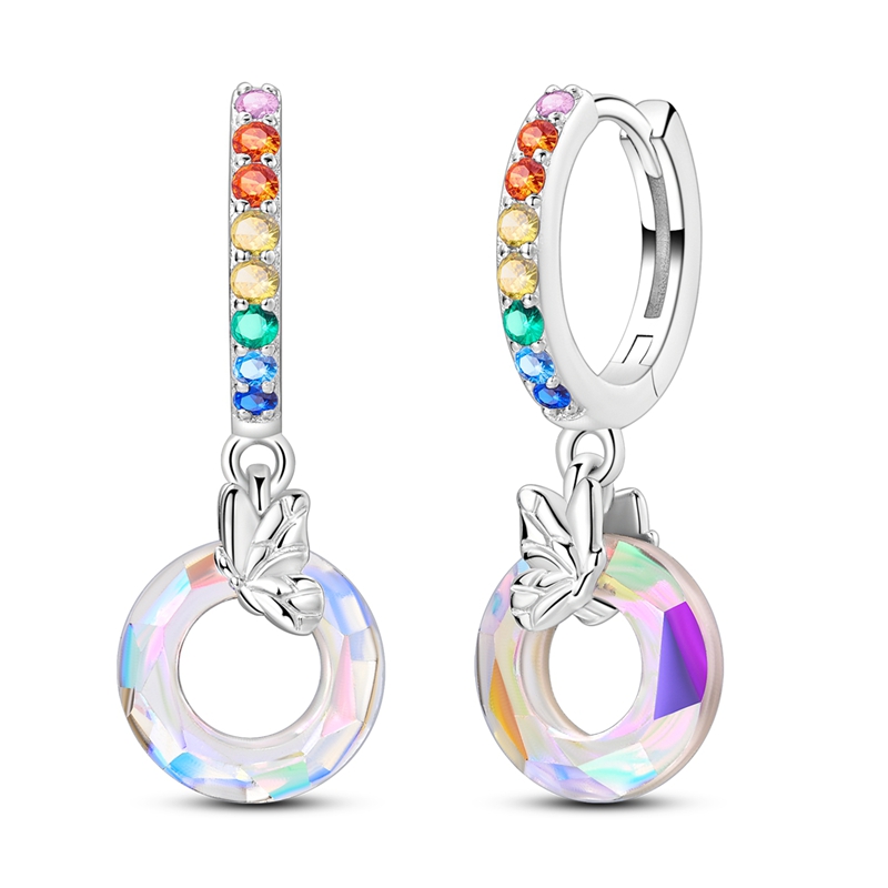 925 Sterling Silver Zirconium Hoop Earrings For Women Jewelry Anniversary Wedding Making Jewelry