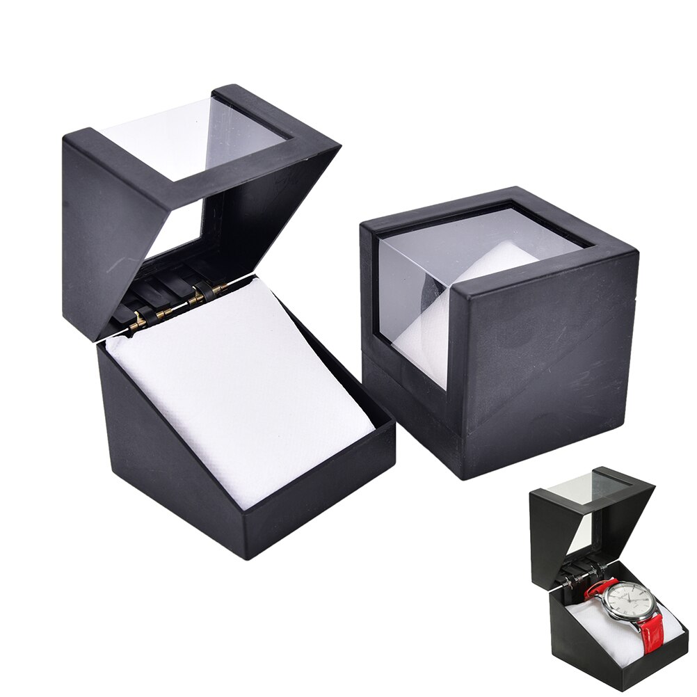 78*78mm Plastic Earring Display Storage Holder Jewelry Transparent Case Walentine's Day Anniversary Black Wrist Watch Box