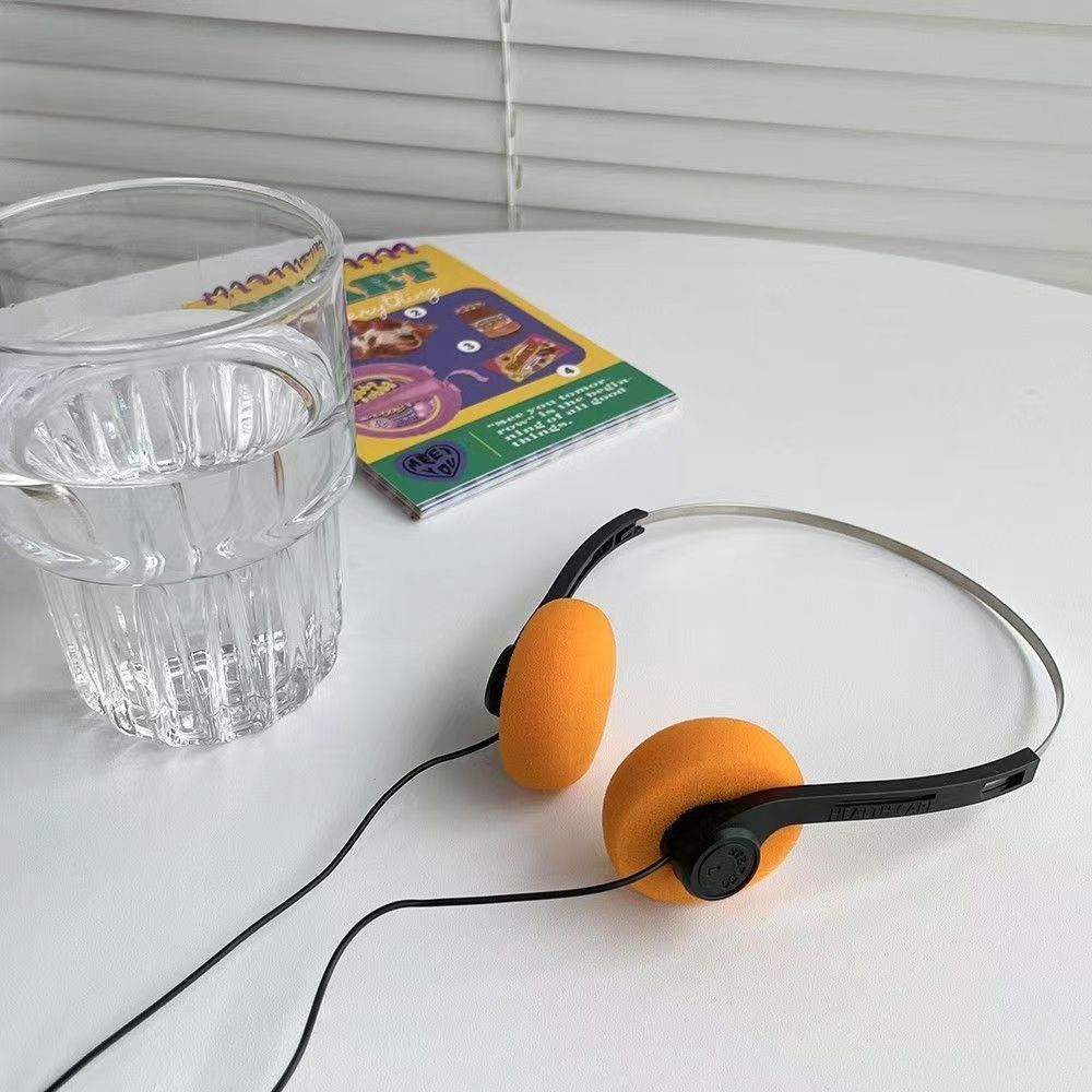 Mode over het oor beugel hoofdtelefoon bedraad vintage retro gevoelens hoofdtelefoon 3,5 mm 80s 90s muziek mp3