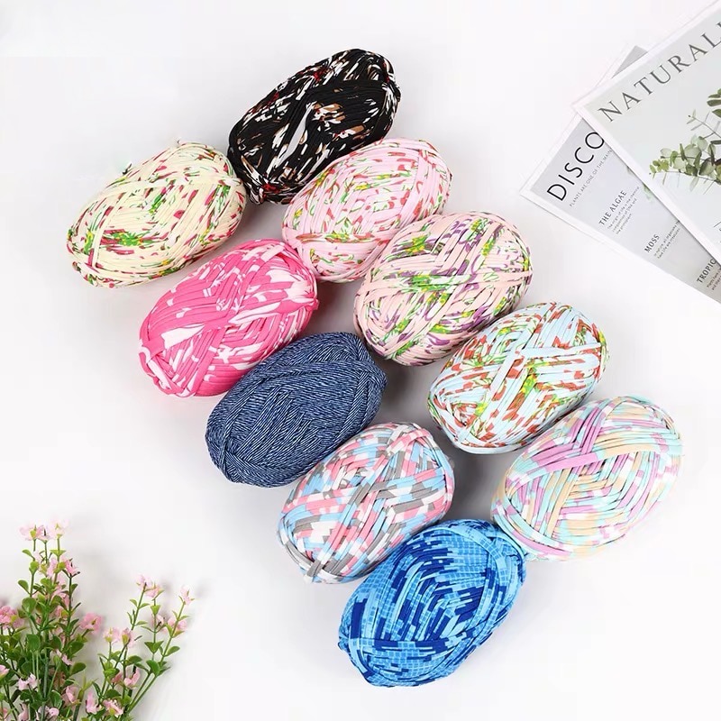 100g t-shirt à tricoter des fils épais coton tissu fil pour tricoter au Crochet à la main panier tapis sac à main sac à main tapis trapillo