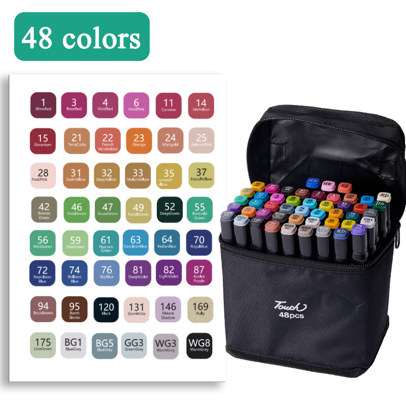 80 Farben Doppelköpfiges Marker-Textmarker-Set, Comic-Malerei, Skizze, Graffiti, Aquarell, Kunst, Studenten-Briefpapier: Rot