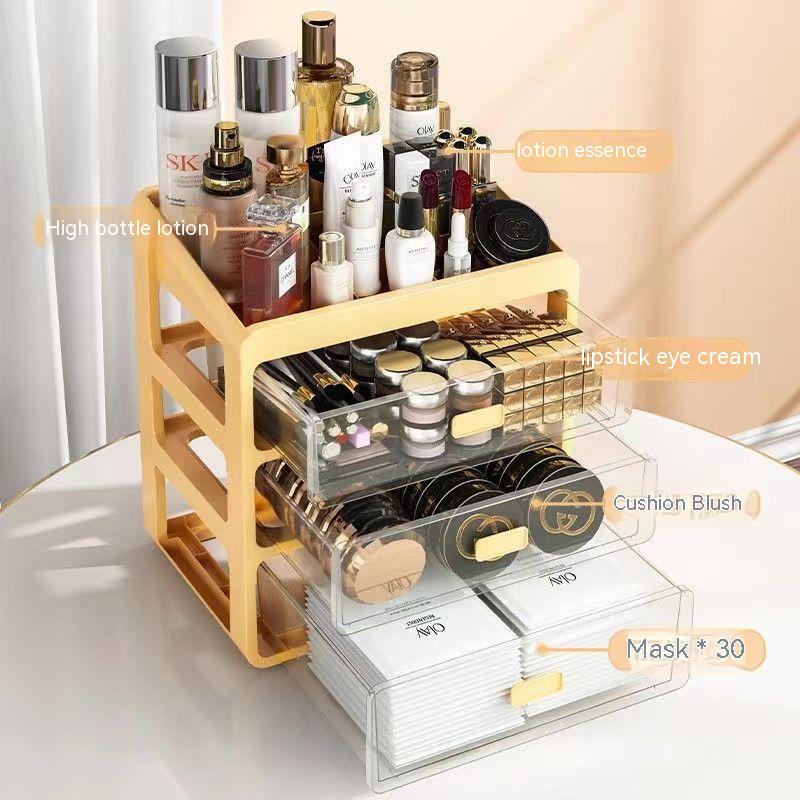 Organizador de cosméticos jóias caixa organizadora de maquiagem grande capacidade multifuncional gaveta de armazenamento de mesa caixa organizadora de maquiagem