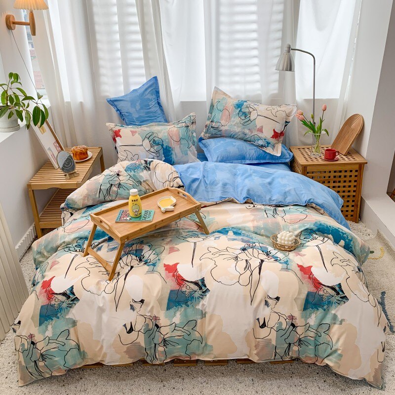 Chinese Stijl Beddengoed Set, Dekbedovertrek 200X230 Kussensloop 3 Stuks, 150X200 Dekbedovertrek, inkt Landschap Schilderen Kingsize Deken Cover: Cover 160x200cm 3pcs