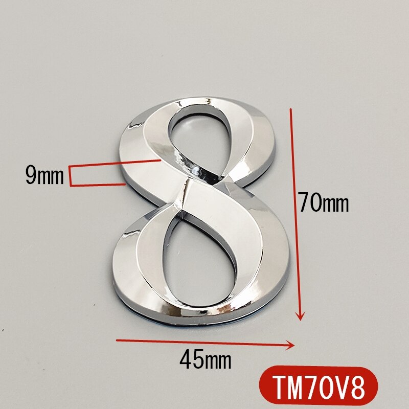 7CM Self Adhesive 3D Number Stickers Room House Number Plate Sign for Home Apartment Cabinet Table Mailbox Outdoor Door Numbers: 8
