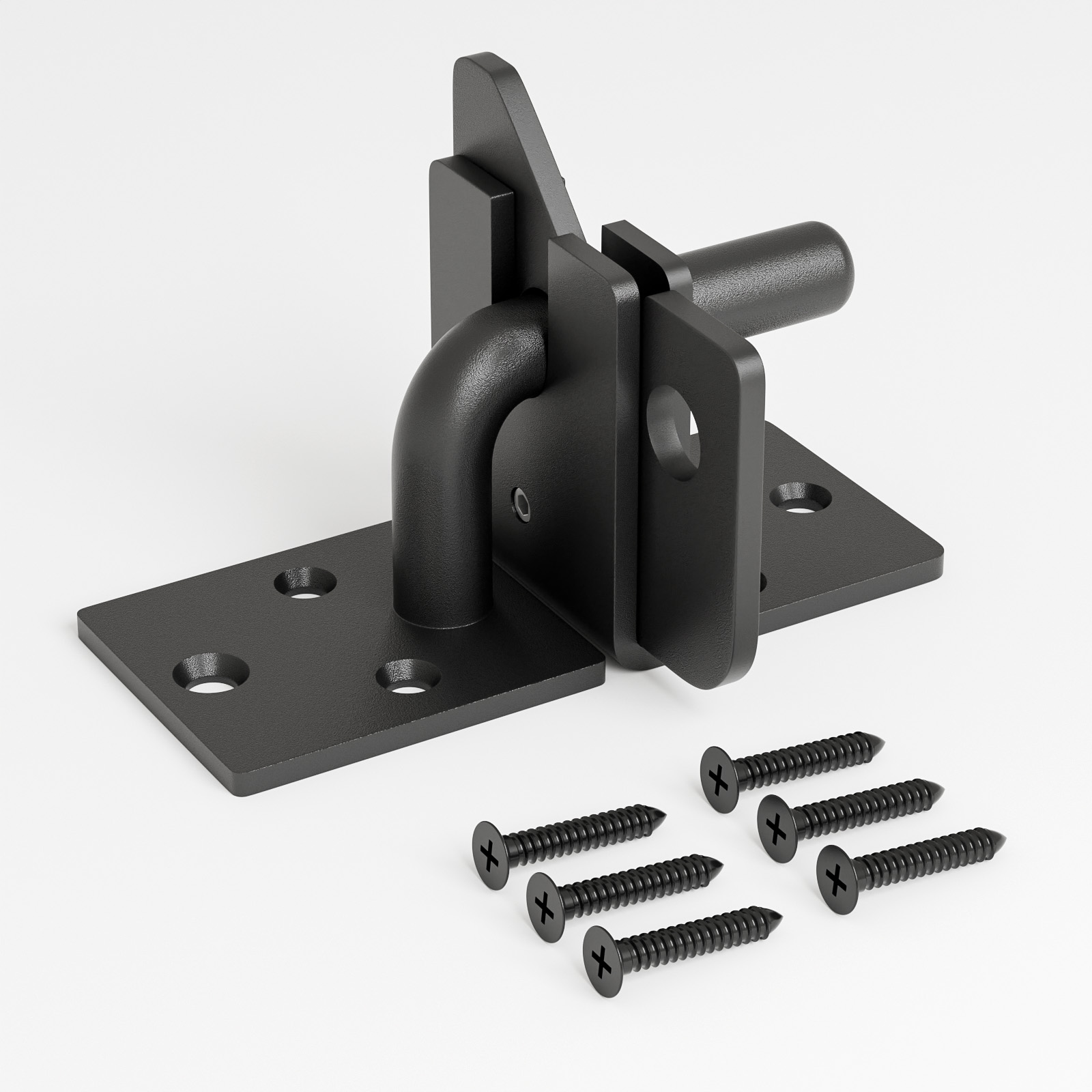 Pestillo de puerta automático para valla de madera, cerradura de puerta autoblocante, palanca de gravedad para puerta de valla de madera, pestillos de puerta, negro