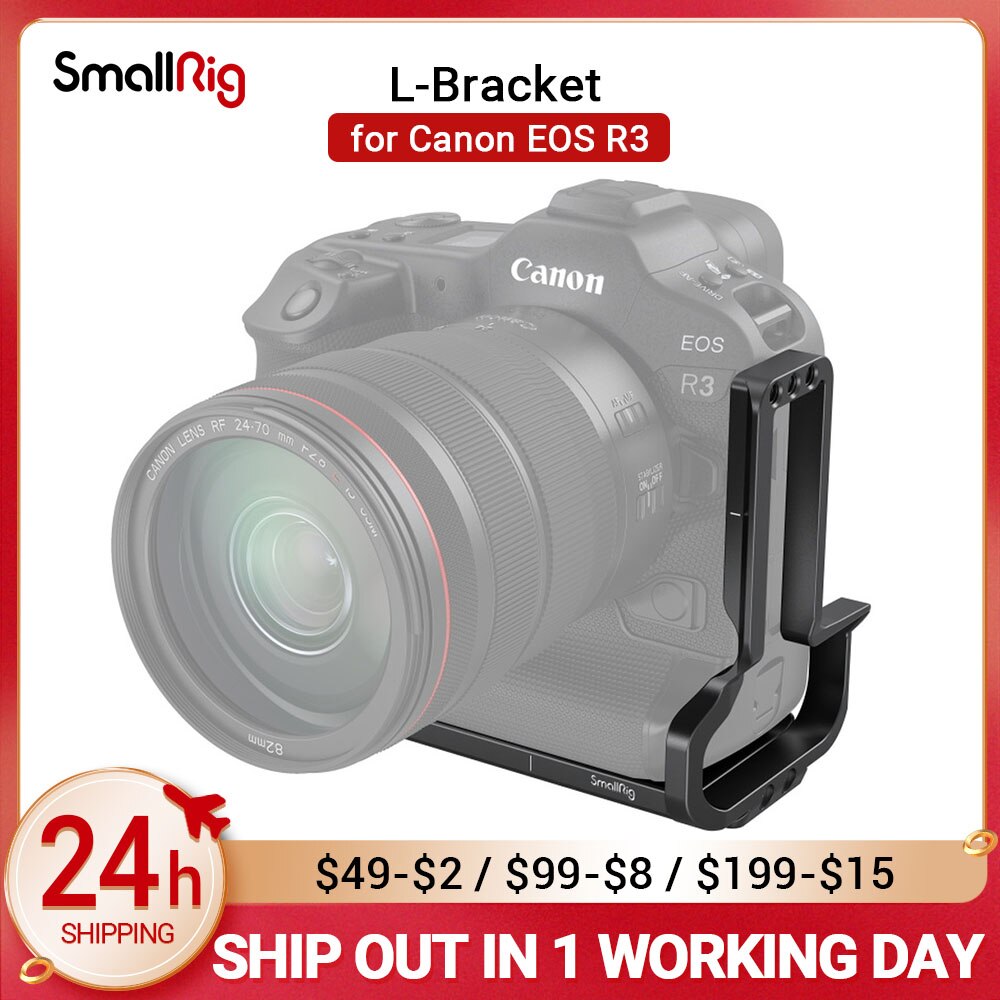 SmallRig Camera Cage Rig L-Bracket Sunhood for Canon EOS R3 Arca-compatible side plate and base plate 3628