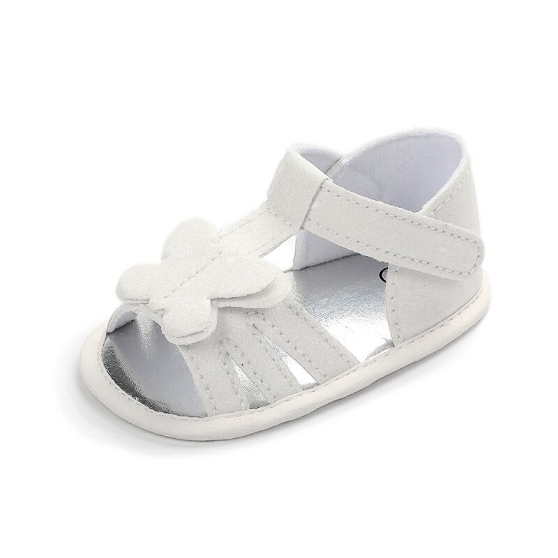 Children Summer 0-18M Newborn Infant Baby Girl Princess Floral Sandals Sneakers Toddler Soft Crib Walkers Shoes: White / 7-12 Months