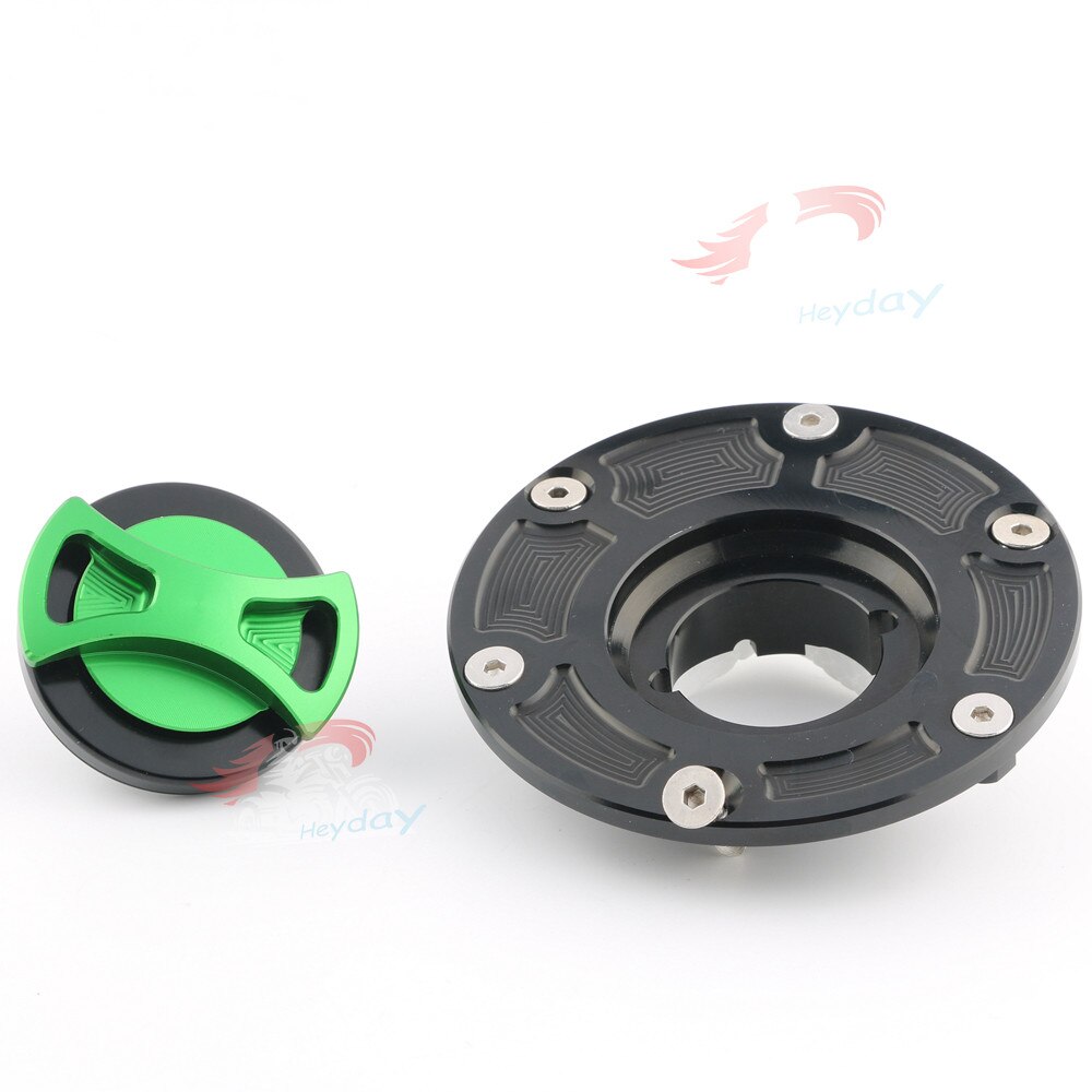 Billet CNC Keyless Gas Fuel Tank Cap Cover For Aprilia RS125/RS250 All Years / RSV1000 Mille 1998 - 2000: Green