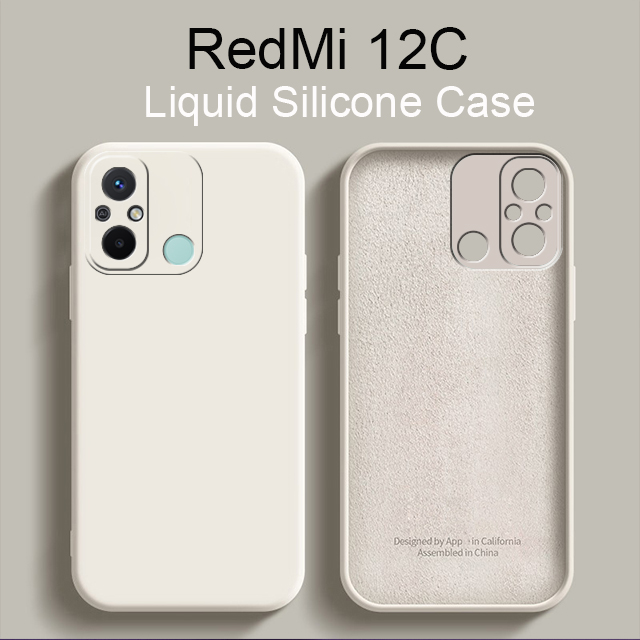 Luxe originele zachte hoes van vloeibaar siliconen voor xiaomi redmi 12c , redmi 12c red  mi 12c global version 12 c hoesje