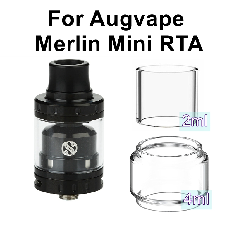 Tubo de vidrio Pyrex, tanque de repuesto para Augvape Merlin Mini RTA, tanque atomizador de vidrio MTL, punta de goteo 510 MTL, accesorios para Vape