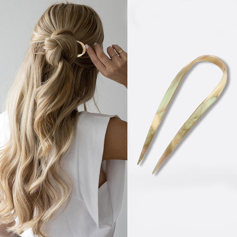 groß U bilden Acetat Haar Stock für Frauen Scrunchie Damen Zubehör Hochsteckfrisur Styling Werkzeug Haarnadeln Kopfbedeckung