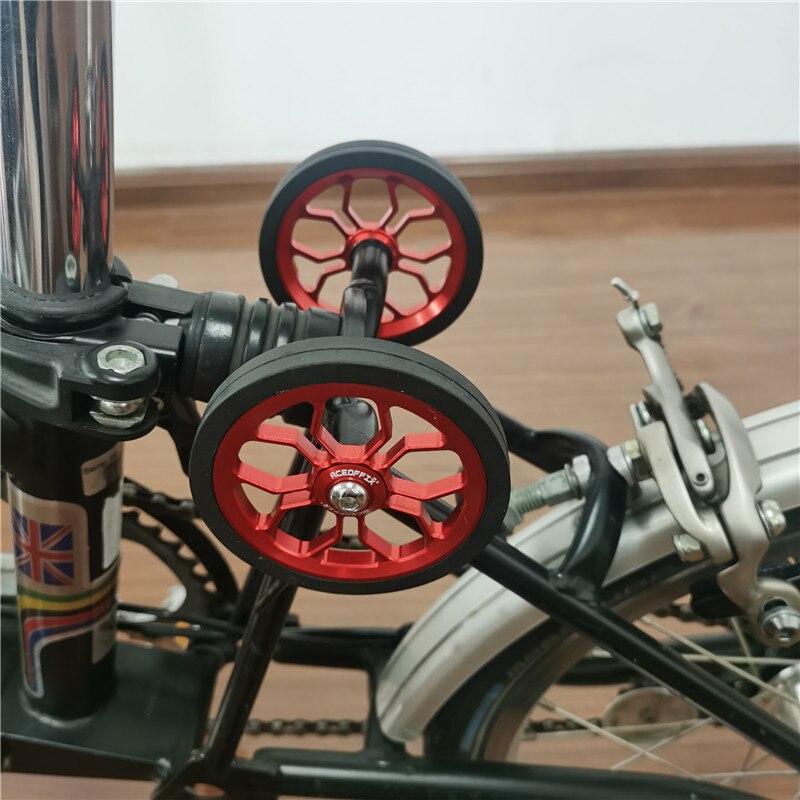 Aceoffix-rueda de empuje de gran tamaño para bicicleta, rueda fácil de 80mm para Brompton, 1 par