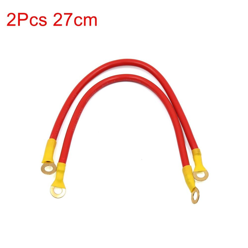 X Autohaux 27cm 42cm 45cm DC 12V 24V Red Car Battery Ground Wire Electric Conduction Stable Voltage Cable