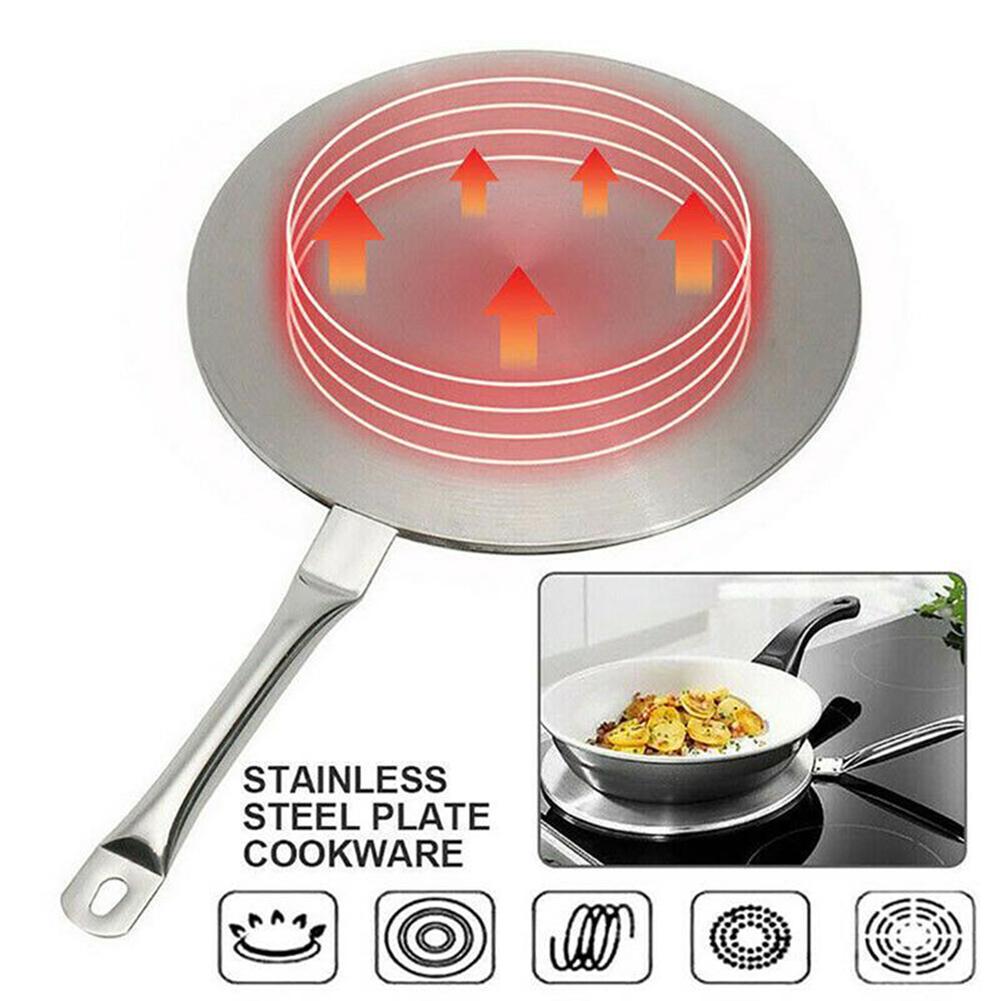 Placa difusora de calor, 20/22/24cm, de aço inoxidável, difusor de calor elétrico, placa de fogão de indução, adaptador de calor, placa conversora