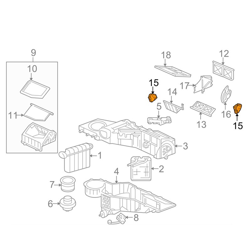 89022572 hvac dörrmanöverdon för blandare 15-73620 89023358 604-121 för 2003-2007 hummer h2 för chevrolet