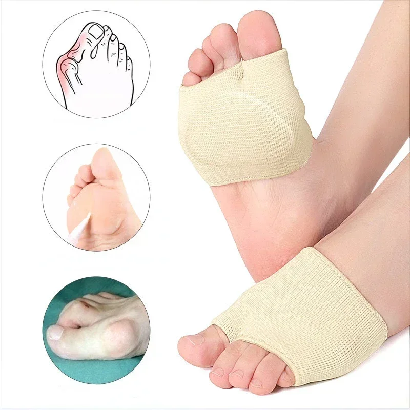 1 Paar Silikon-Mittelfuß-Ärmelpolster, halbe Zehen, Bunion-Sohle, Vorfuß-Gel-Pads, Kissen, halbe Socke, verhindert Schwielen, Blasen