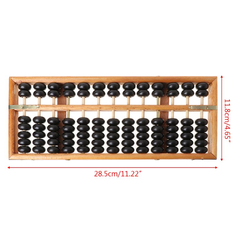 Ábaco portátil de columna china para niños, herramienta de aprendizaje de matemáticas, aritmética, Soroban, 23/17/13/7 dígitos: 13 Digits