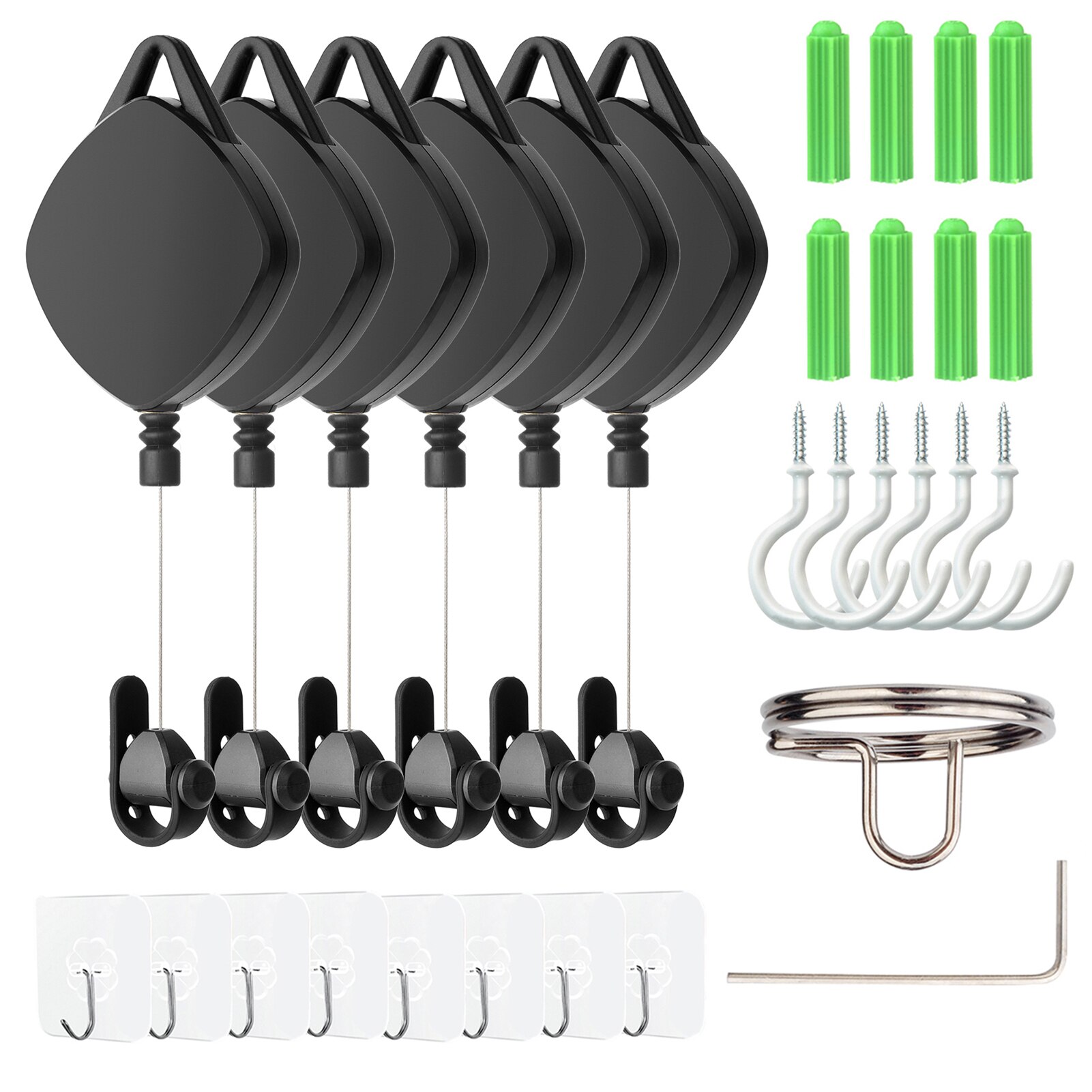 Data Cable Hook Kit Simple Intelligent Cord Manager Tool VR PC cable hook for Oculus quest2/HTVive/ Rift S/PS: 6PCS Black