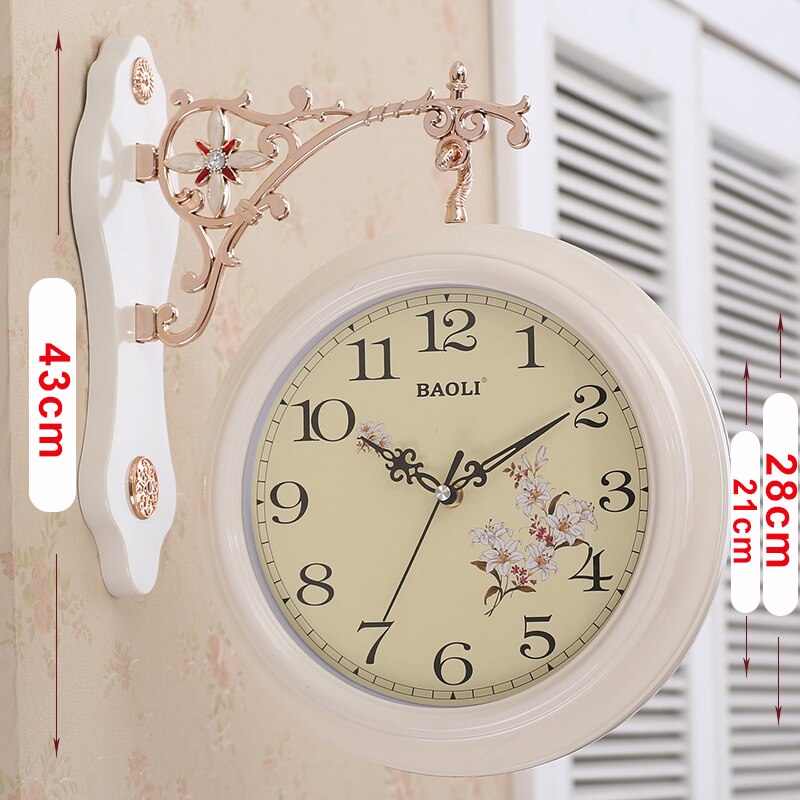 Reloj de pared grande de doble cara, reloj de pared Vintage, mecanismo de relojes digitales, moderno, accesorios de decoración del hogar