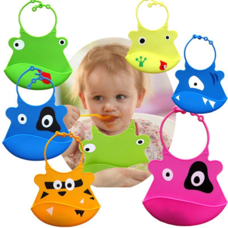 Baby Lätzchen Silikon Speichel Tropft Bandana Baberos Cartoon Druckt Wasserdicht Lätzchen Einstellbare Fütterung Werkzeuge Jungen Mädchen Lätzchen Schürze