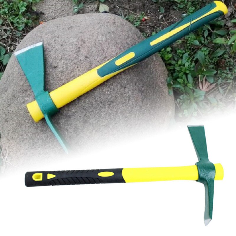 Pickaxe multifunción para acampada al aire libre, montaña, mango de fibra de vidrio, herramientas de mano de tamaño pequeño para jardín, cuidado de deshierbe