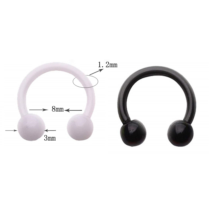 4 Pc Acrylic Steel Transparent Helix Piercing Stud Tragus Cartilage Septum Ring Horseshoe Women Men Nose Body Jewelry