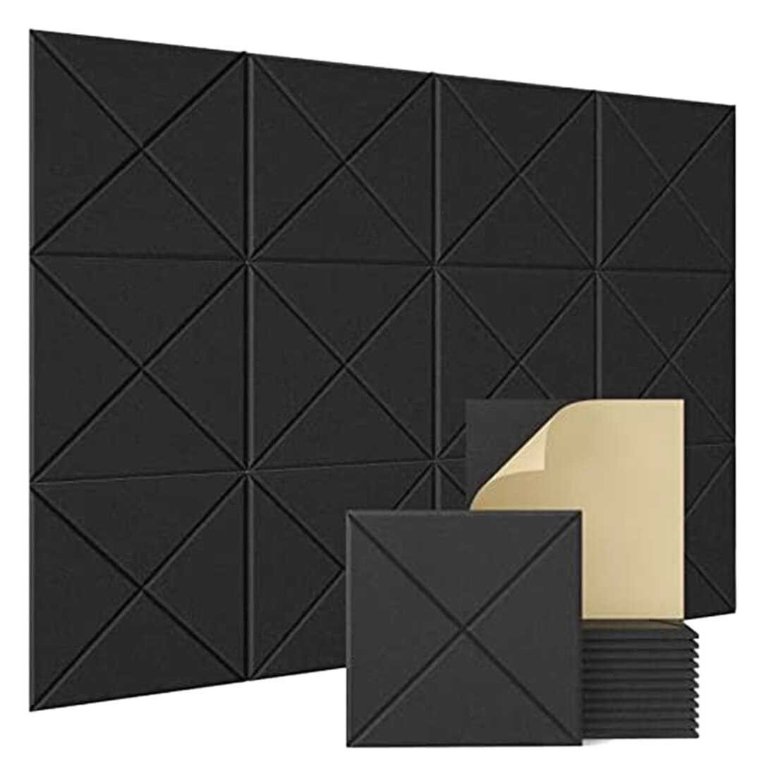 12 Pack Selbst Adhesive Akustische Panels, Akustische Schaum Panels, Akustische Wand Isolierung Panels, Feuer Beständig Akustische Fliesen