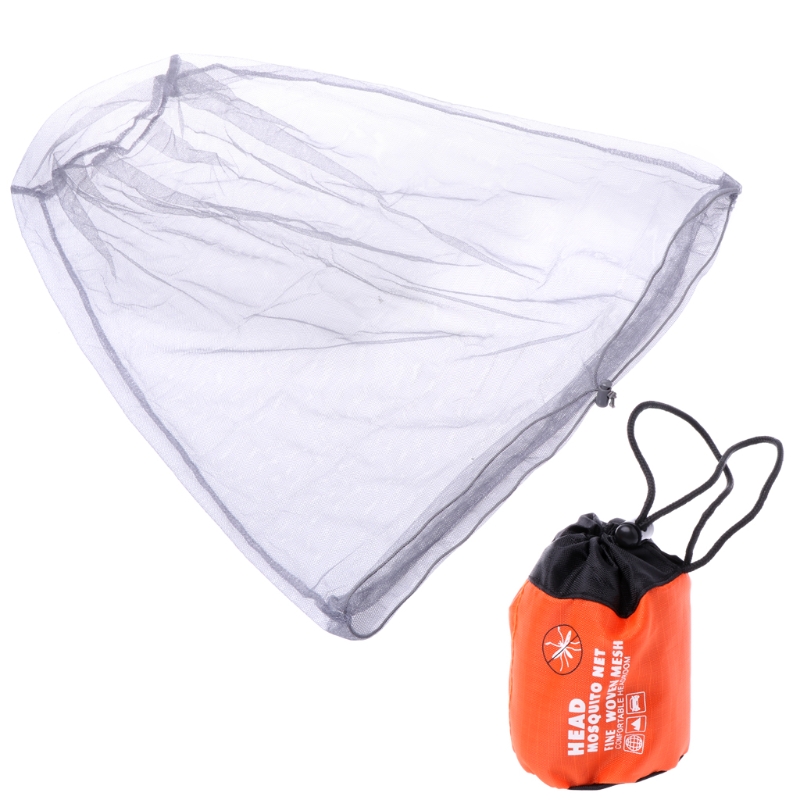 Mosquito Bee Insect Mesh Head Face Protector Fishing Hunting Net Hat Mask Caps: Grigio scuro