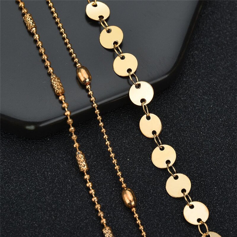 Modyle bohemian dames enkelbandje retro goudkleurige kralenketting pailletten enkelbandjes armbanden meerlaags boho benen voeten sieraden