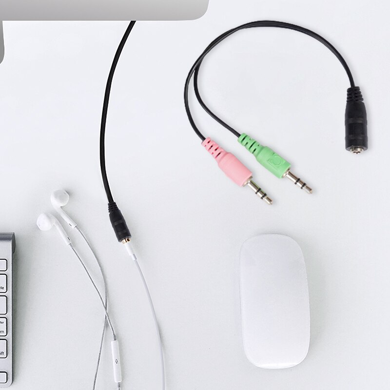 Mobiele Telefoon Computer Headset Adapter Kabel Een Punt Twee Microfoon Adapter Een Mannelijke En Twee Vrouwelijke 3.5Mm Audio Kabel TSLM1