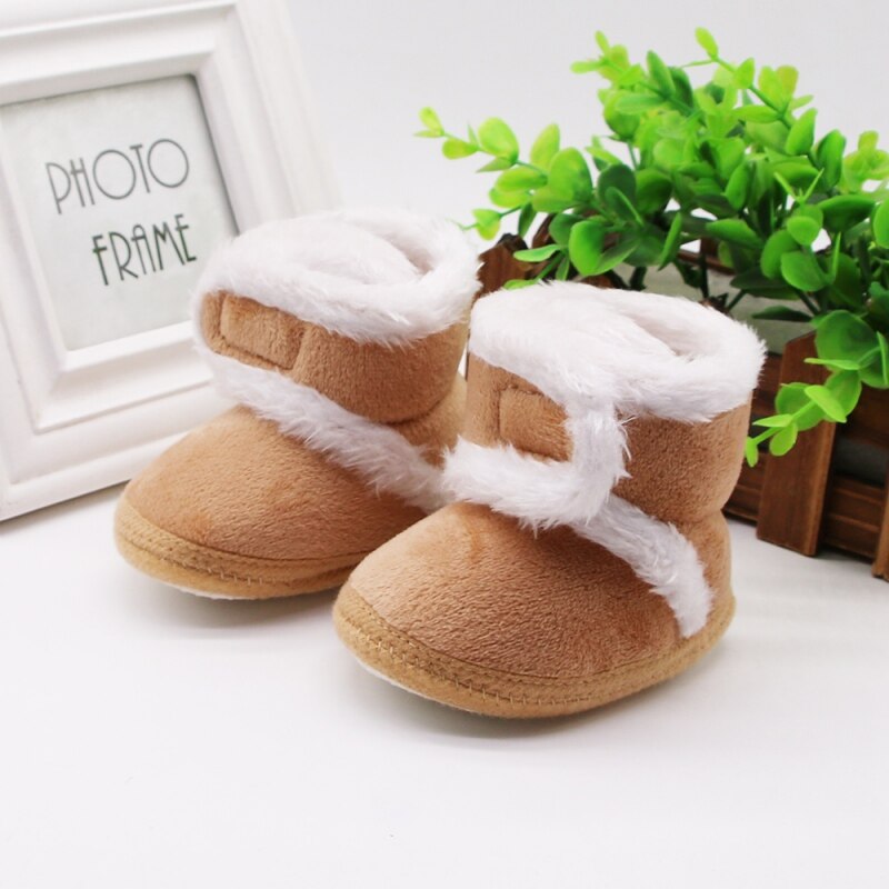 Warm Fleece Baby Girl Snow Boots For Baby Girl Boy Anti-silp Prewalker Booties Baby Shoes Toddler Shoe 0-18 Months: C / 7-12 Months