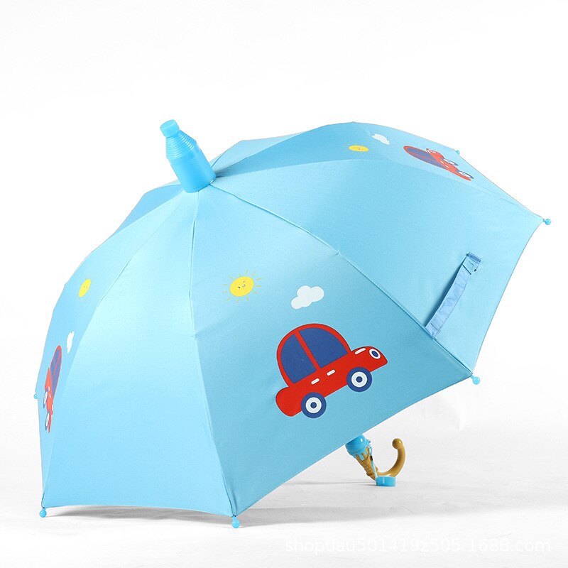 Børn paraply tegneserie bil paraply vinyl solcreme uv beskyttelse studerende paraply otte knogler halvautomatisk barn paraply: Mellemstor bil ny