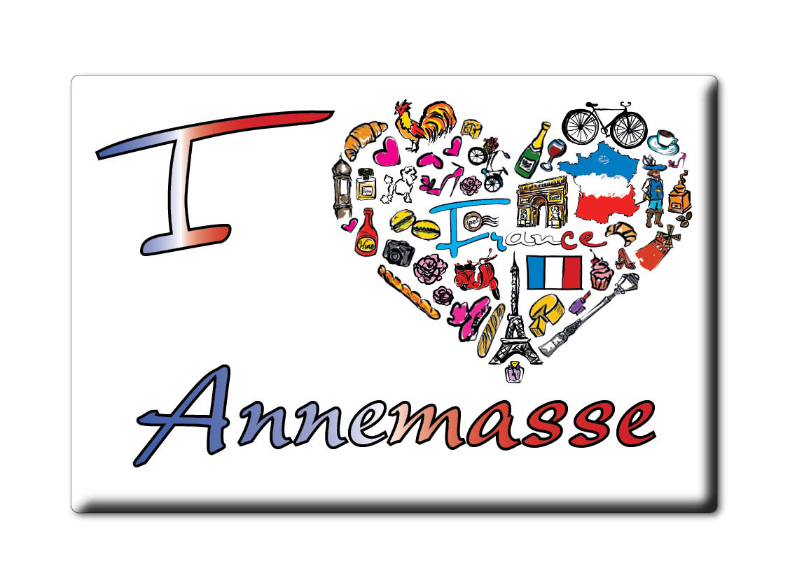 ANNEMASSE aimant lodestone ÎLE DE FRANCE (74) FRANCE frigo aimant SOUVENIR j'aime: SYMBOL